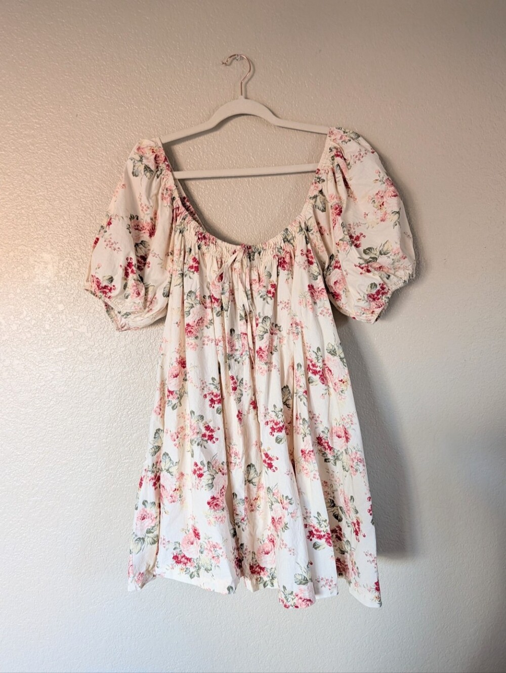 Floral Puff Sleeve Mini Dress